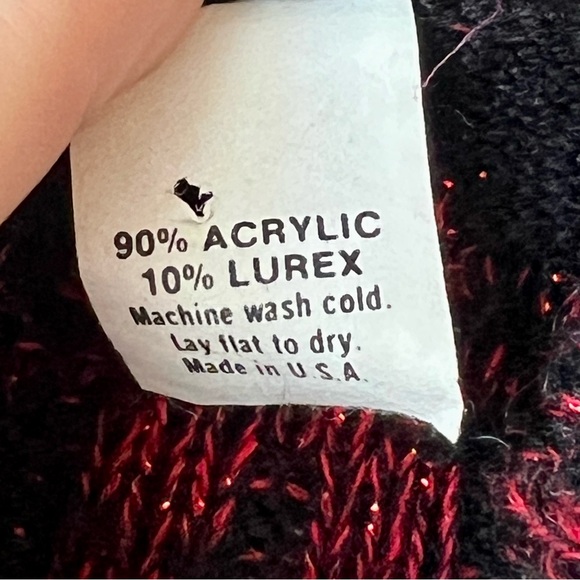 Vintage ADELE KNITWEAR Mock Neck Paisley and Heart Sweater—SZ. Large - Picture 10 of 14